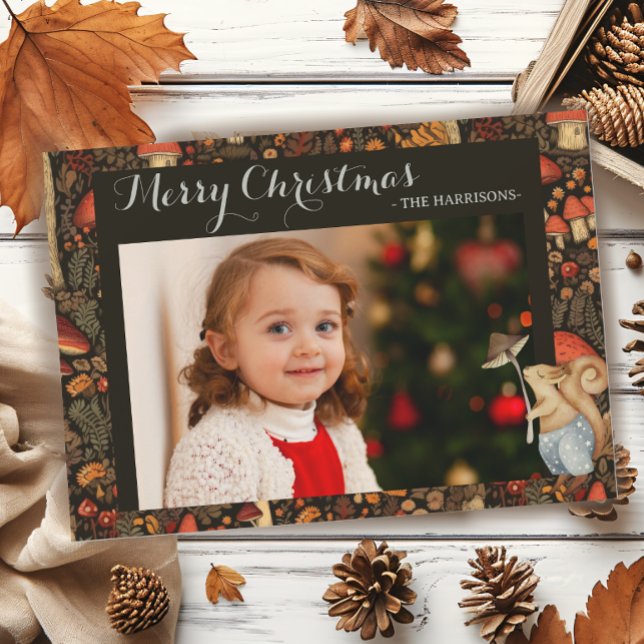 Tarjeta Festiva Mushroom Woodland Animal Forest Navidades (Subido por el creador)