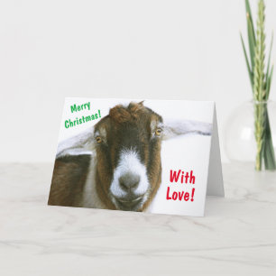 Tarjeta Festiva Mushy Romantic Goat Navidades