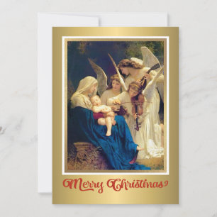 Tarjeta Festiva Música Clásica de Ángeles de la Natividad "Feliz N