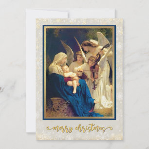 Tarjeta Festiva Música Clásica de Ángeles de la Natividad "Feliz N