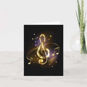 Tarjeta Festiva Música de Clef de Triple Dorado