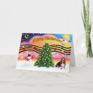 Tarjeta Festiva Música de navidades 2 - Libra Basset