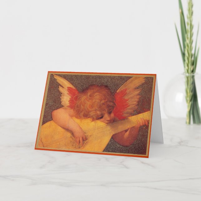Tarjeta Festiva Músico Angélico - Navidades (Anverso)