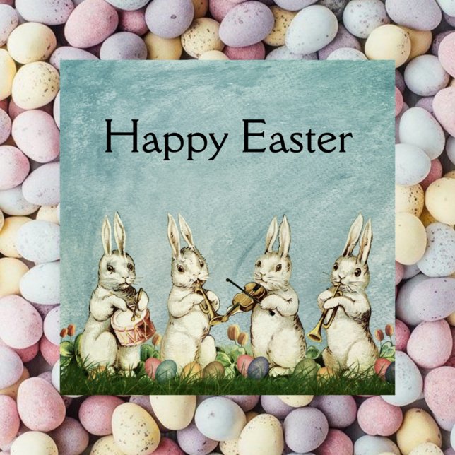 Tarjeta Festiva Músicos de Conejo de Pascua (Subido por el creador)