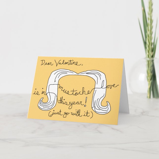 Tarjeta Festiva Mustache Love (Anverso)