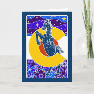 Tarjeta Festiva mustang azul de colorado