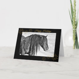 Tarjeta Festiva Mustang Happy Holiday Card