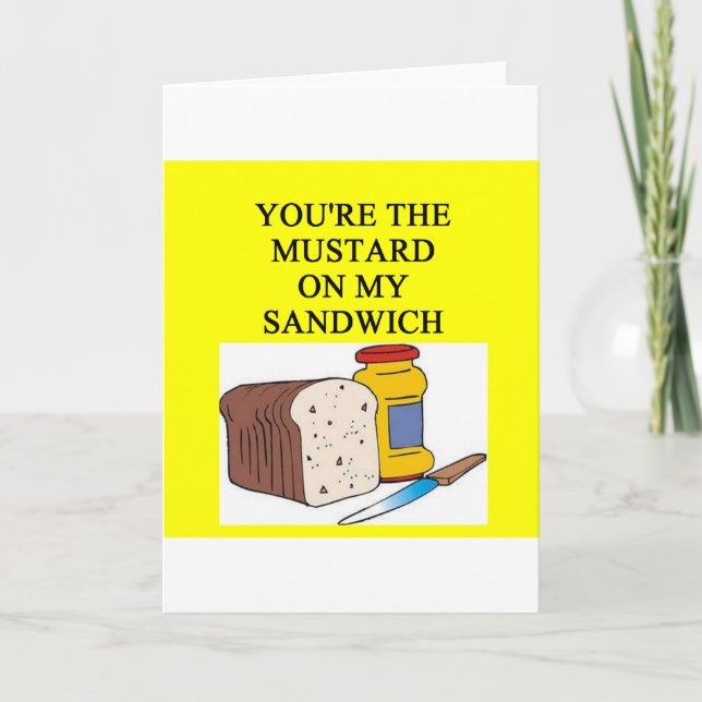 Tarjeta Festiva MUSTARD y sandwich lover (Anverso)