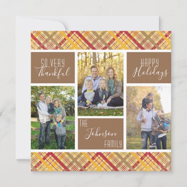 Tarjeta Festiva Muy Agradecido Día de Acción de Gracias Collage de (Anverso)