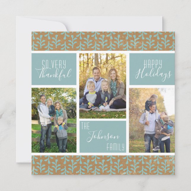 Tarjeta Festiva Muy Agradecido Día de Acción de Gracias Collage de (Anverso)