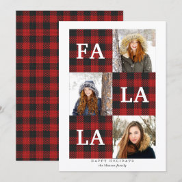 Tarjeta Festiva Muy alegre a cuadros | Fa La La 3 Foto