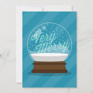 Tarjeta Festiva MUY ALEGRE   Globo de Nieve Navideño