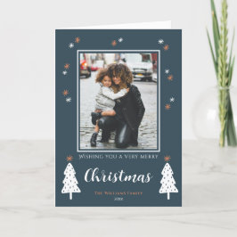 Tarjeta Festiva Muy Feliz Navidad, moderna foto de Doodle Trees
