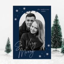 Muy Merry Navy Arch Frame Photo