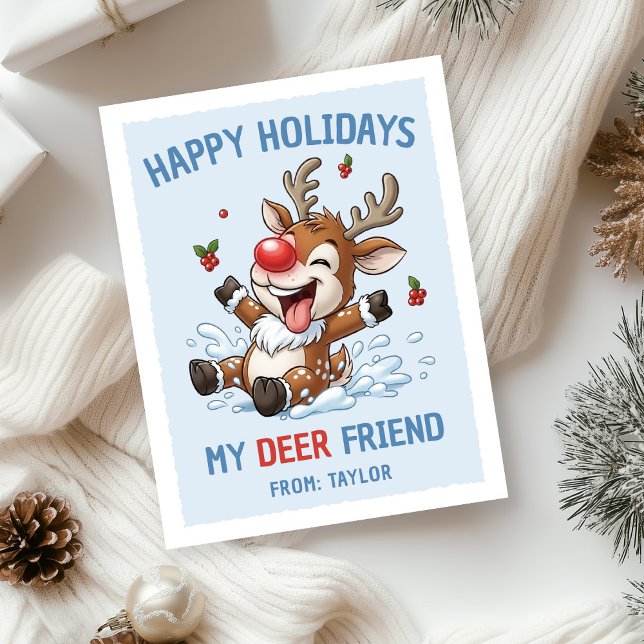 Tarjeta Festiva My Deer Friend Kids Classroom Christmas (Subido por el creador)