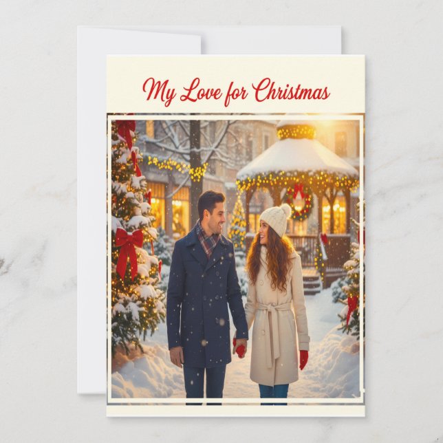 TARJETA FESTIVA MY LOVE FOR CHRISTMAS MAN AND WOMAN SCENE TOGETHER (Anverso)