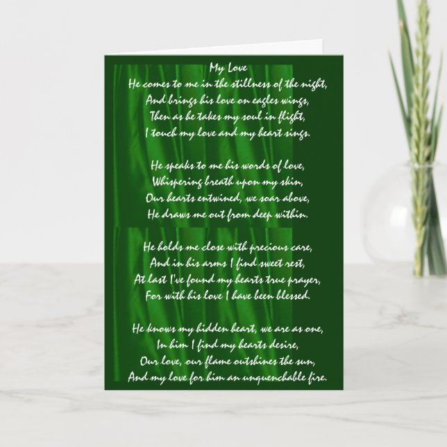 Tarjeta Festiva "My Love" Valentine Card - green (Anverso)