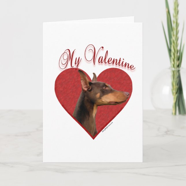 Tarjeta Festiva My Red Doberman Valentine (Anverso)