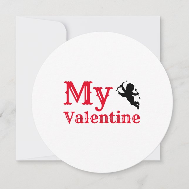 Tarjeta Festiva My Valentine Forever Typography Red White Flat (Anverso)