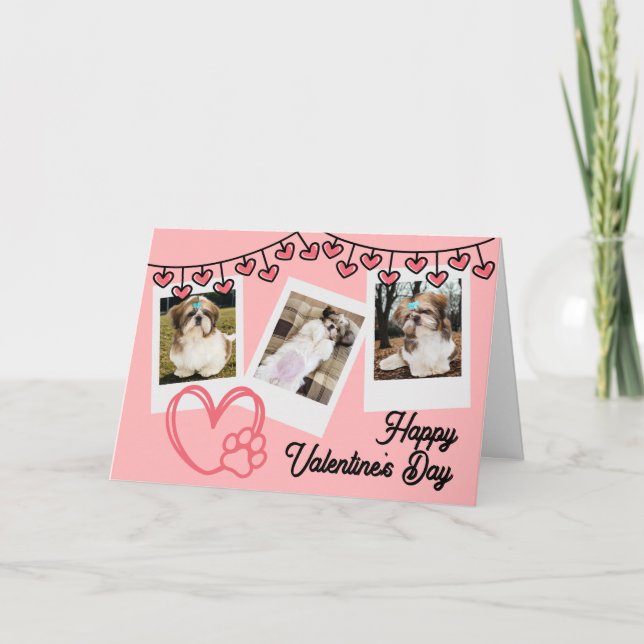 Tarjeta Festiva My Valentine Has Paws (Anverso)