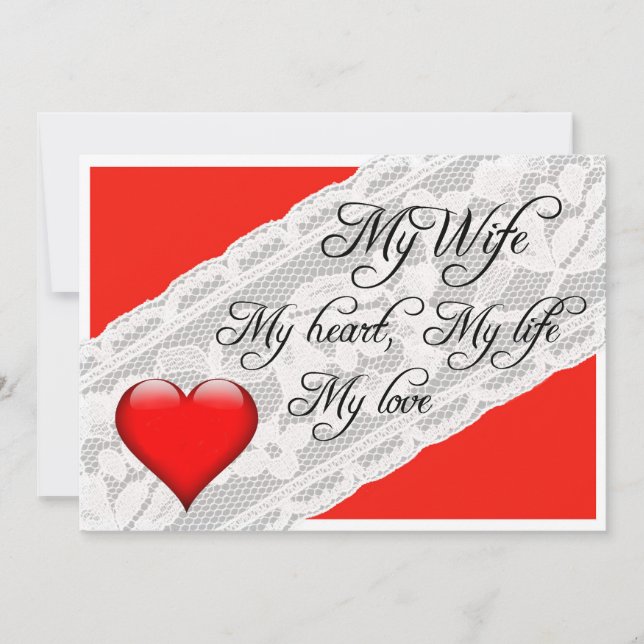 Tarjeta Festiva My wife, My heart, My life, My love (Anverso)