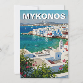 Tarjeta Festiva Mykonos Grecia Islas griegas Pequeña Venecia