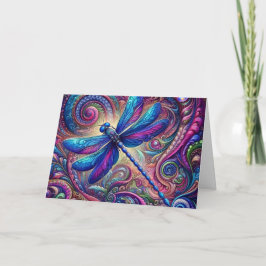 Tarjeta Festiva Mystical Swirling Dragonfly Birthday Card