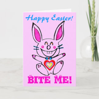 Tarjeta Festiva ♫ naan ♥ Çütê Naughty Bunny Happy Easter Card ๑ na