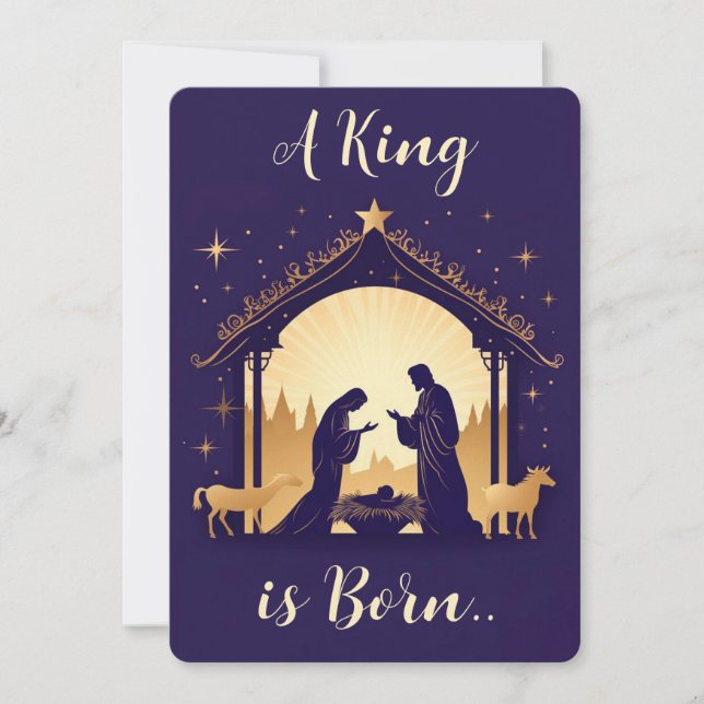 Tarjeta Festiva Nace un rey (Anverso)