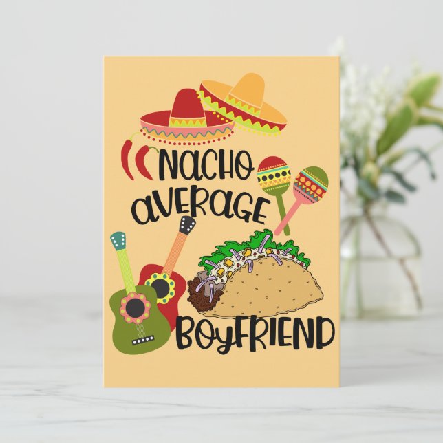 Tarjeta Festiva Nacho romántico tu carta promedio de novios (Anverso de pie)