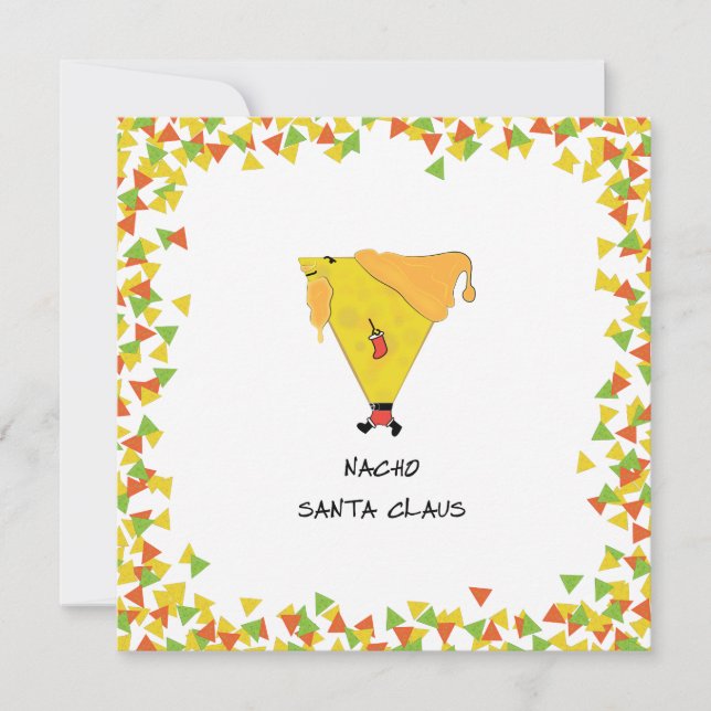 Tarjeta Festiva Nacho Santa con Chips (Anverso)