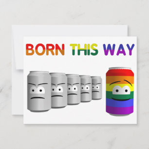 Tarjeta Festiva Nacido de esta manera LGBT Rainbow Stripe