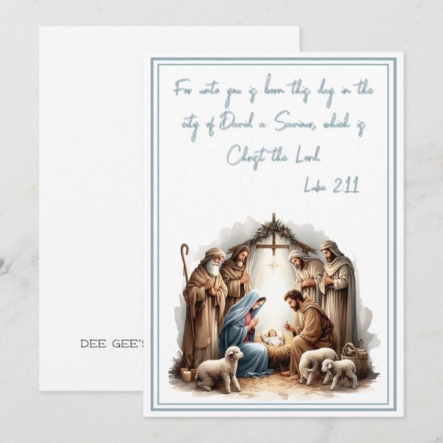 Tarjeta Festiva Nacido en Belén - Una luz para el mundo (Anverso / Reverso)