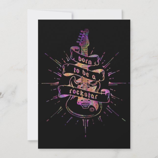 Tarjeta Festiva Nacido para ser una estrella de rock (Anverso)
