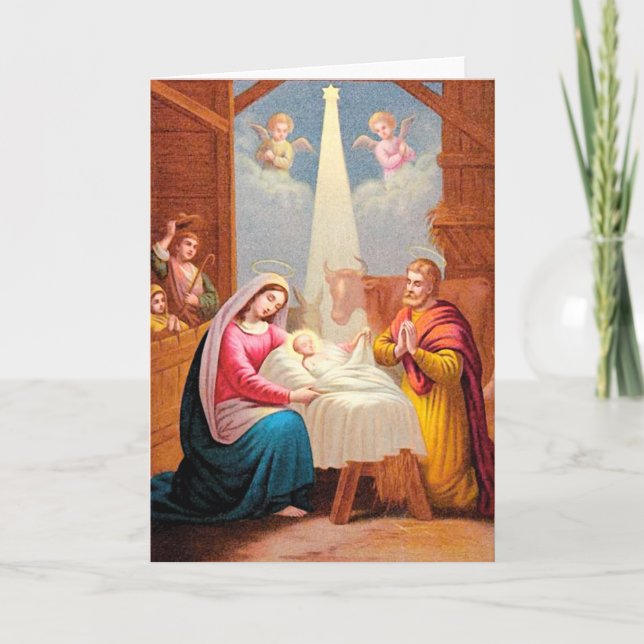 Tarjeta Festiva Nacimiento de Cristo (Anverso)