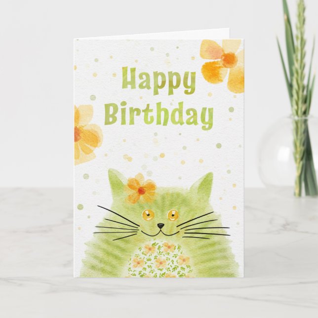 Tarjeta Festiva Nacimiento de las flores Naranjas (Anverso)