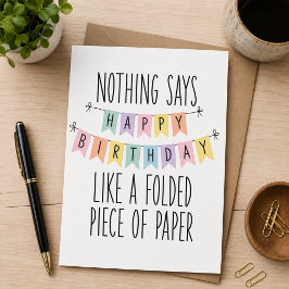 Tarjeta Festiva Nada dice "Feliz Cumpleaños" como una pieza doblad