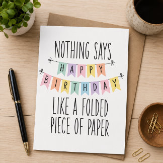 Tarjeta Festiva Nada dice "Feliz Cumpleaños" como una pieza doblad