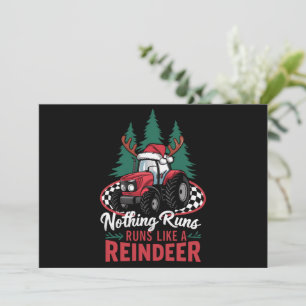 Tarjeta Festiva Nada Funciona Como Un Tractor De Navidades De Reno