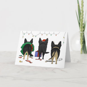 Tarjeta Festiva Nada, pero un pastor alemán Navidades