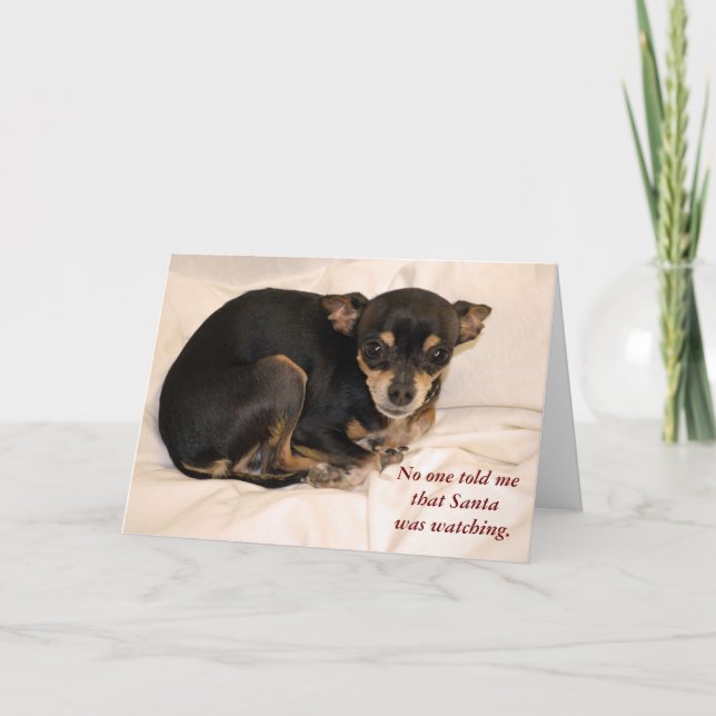 Tarjeta Festiva Nadie me dijo que Santa miraba (Anverso)