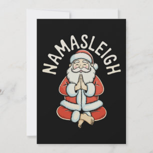 Tarjeta Festiva Namasleigh Santa Sleigh Namaste Yoga Meditación