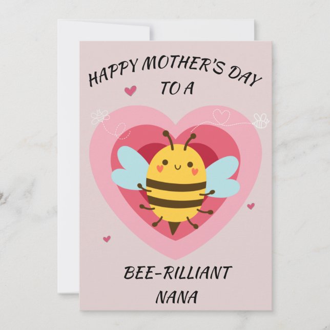 Tarjeta Festiva Nana bee-rresplandeciente (Anverso)