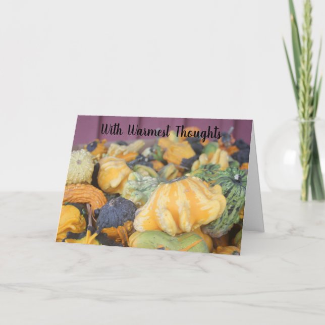 Tarjeta Festiva Naranja de foto de la granja de Acción de Gracias  (Anverso)