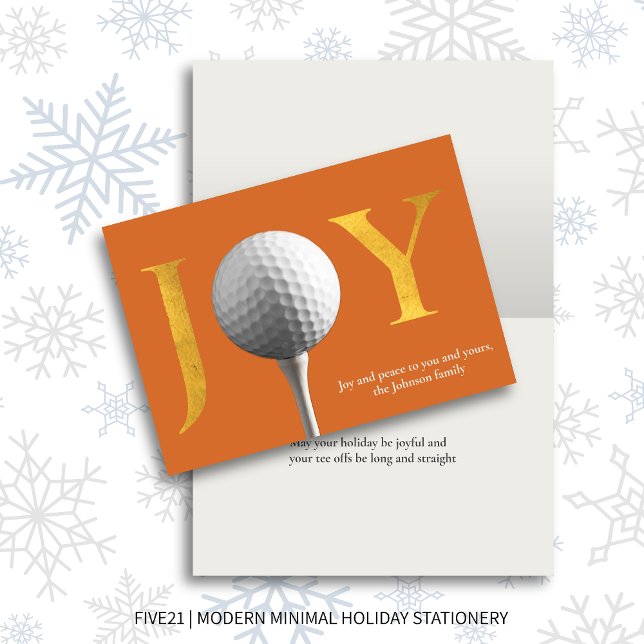 Tarjeta Festiva Naranja  de Golf y Joy de Paz Navidades plegados (Subido por el creador)