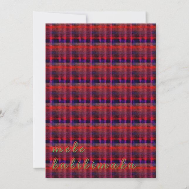 Tarjeta Festiva Naranja de la Hapa Plaid 1974, (Anverso)