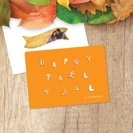 Tarjeta Festiva Naranja de tipo festivo Feliz otoño