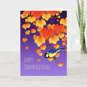 Tarjeta Festiva Naranja de uva de la caída de Acción de Gracias, f