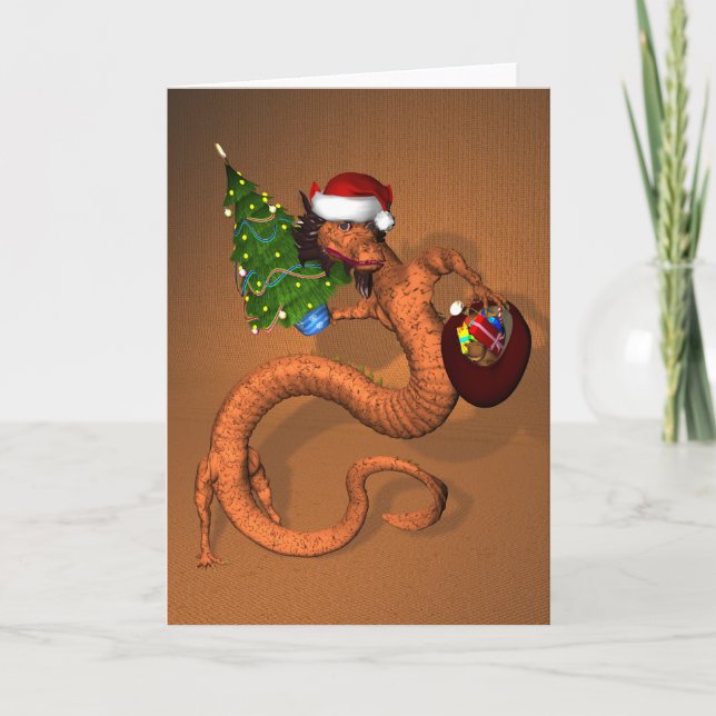 Tarjeta Festiva Naranja Dragon (Anverso)