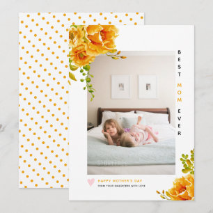 Tarjeta Festiva Naranja florece mejor foto del Día de la Madre